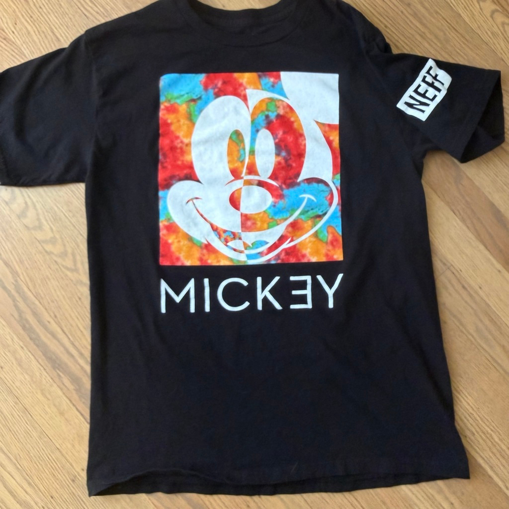 Neff‎ Mickey Mouse Tie-Dye Tee Standard M Black Multi-color